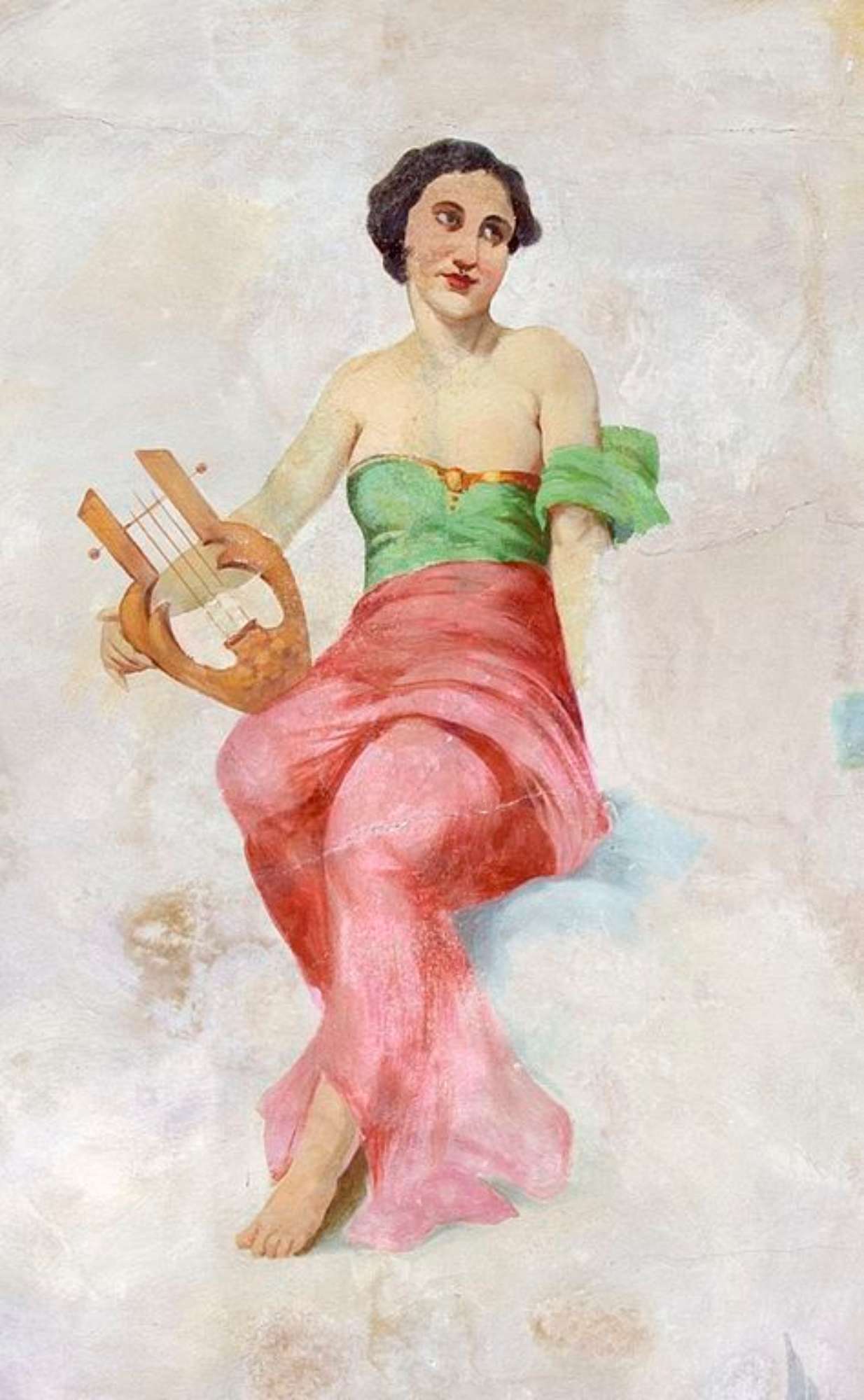 Reggiolo, Teatro Comunale "Giovanni Rinaldi", particolare del velario dipinto (foto Andrea Scardova, IBC) 2017